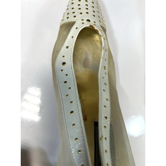 J Renee Joy Pumps Womens Sz 10 N Narrow Fabric Beads Uppers Sequins Off White - Picture 5 of 16